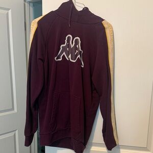 Kappa Maroon Hoodie with Gold Stripes